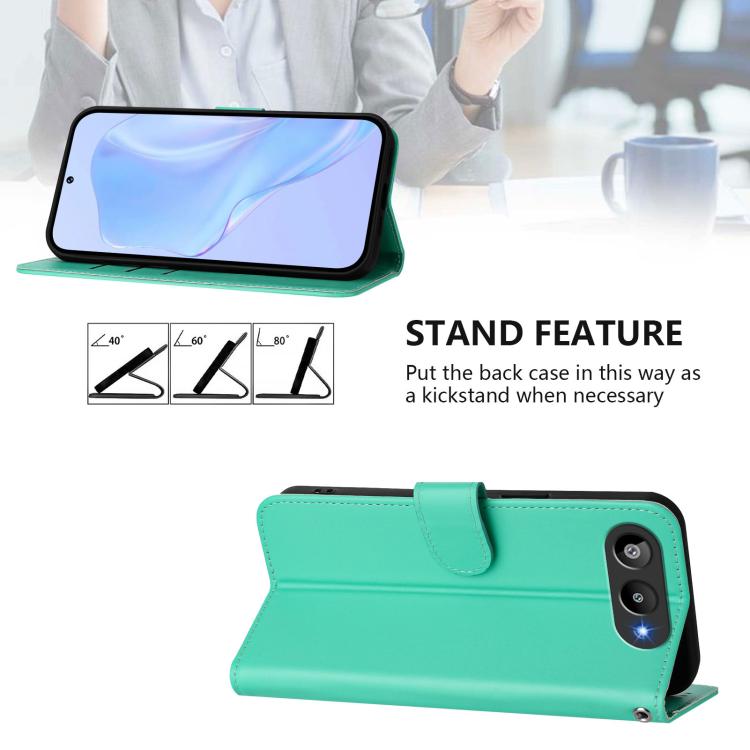 For BLU G95 Skin Feel Solid Color Leather Phone Case with Lanyard