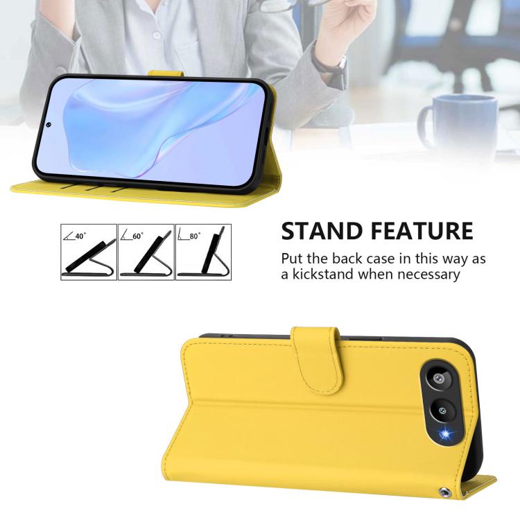 For BLU G95 Skin Feel Solid Color Leather Phone Case with Lanyard