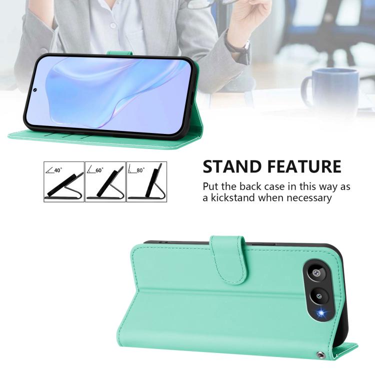 For BLU G95 Skin Feel Solid Color Leather Phone Case with Lanyard