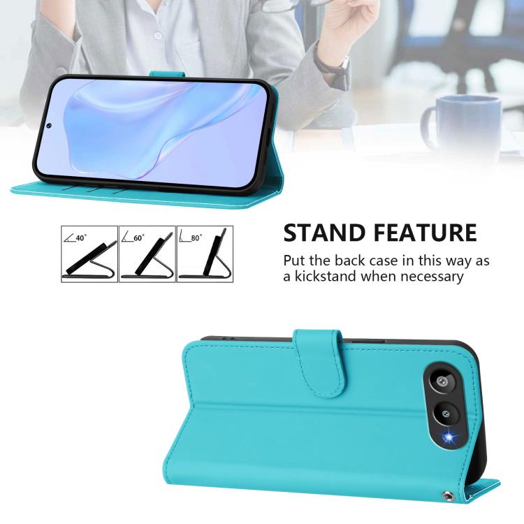 For BLU G95 Skin Feel Solid Color Leather Phone Case with Lanyard