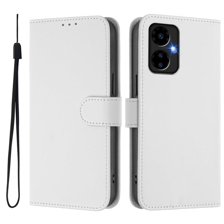 For Boost MobIle Celero 5G 2024 / 3 5G Skin Feel Solid Color Leather Phone Case with Lanyard