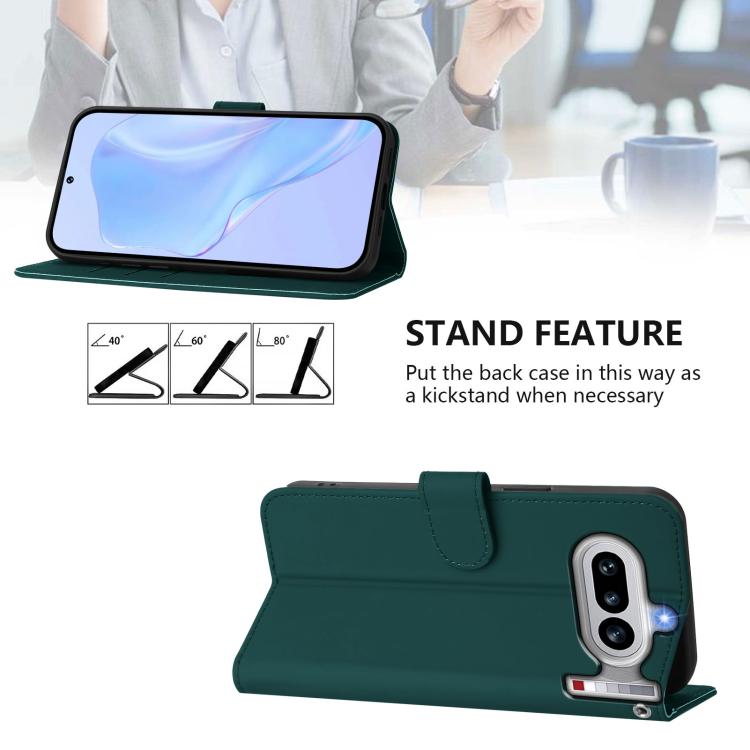 For Nothing Phone 4a Pro Skin Feel Solid Color Leather Phone Case with Lanyard