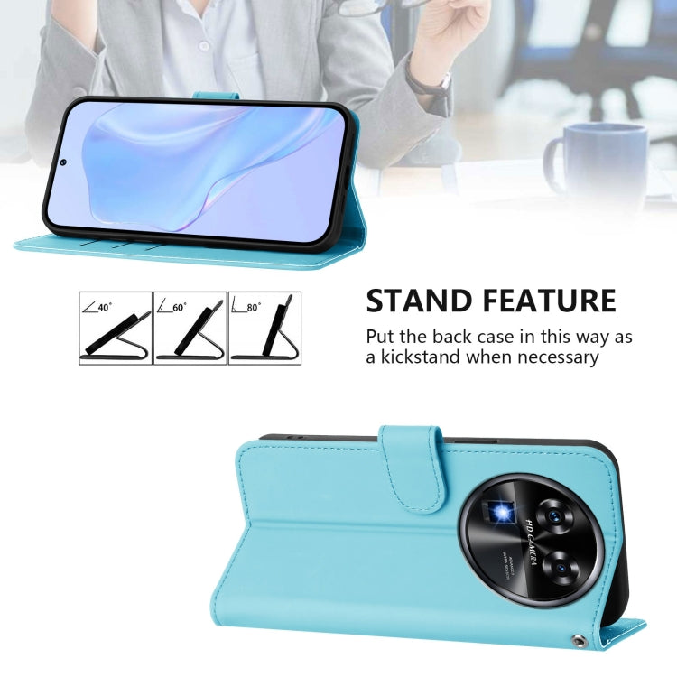 For Oukitel C37 Skin Feel Solid Color Leather Phone Case with Lanyard