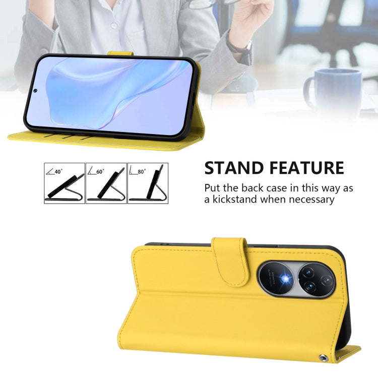 For Oukitel C38 Skin Feel Solid Color Leather Phone Case with Lanyard
