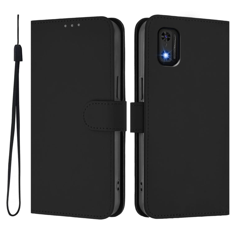 For itel A23 Pro Skin Feel Solid Color Leather Phone Case with Lanyard