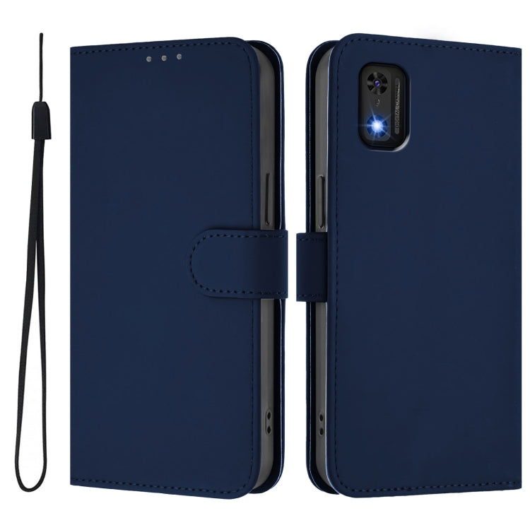 For itel A23 Pro Skin Feel Solid Color Leather Phone Case with Lanyard