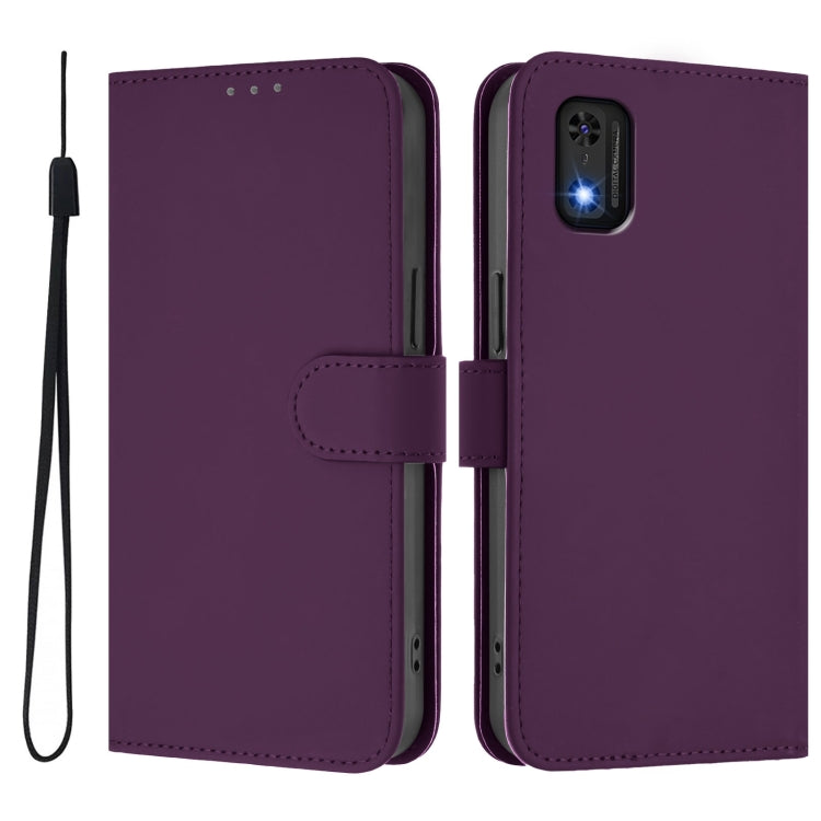 For itel A23 Pro Skin Feel Solid Color Leather Phone Case with Lanyard
