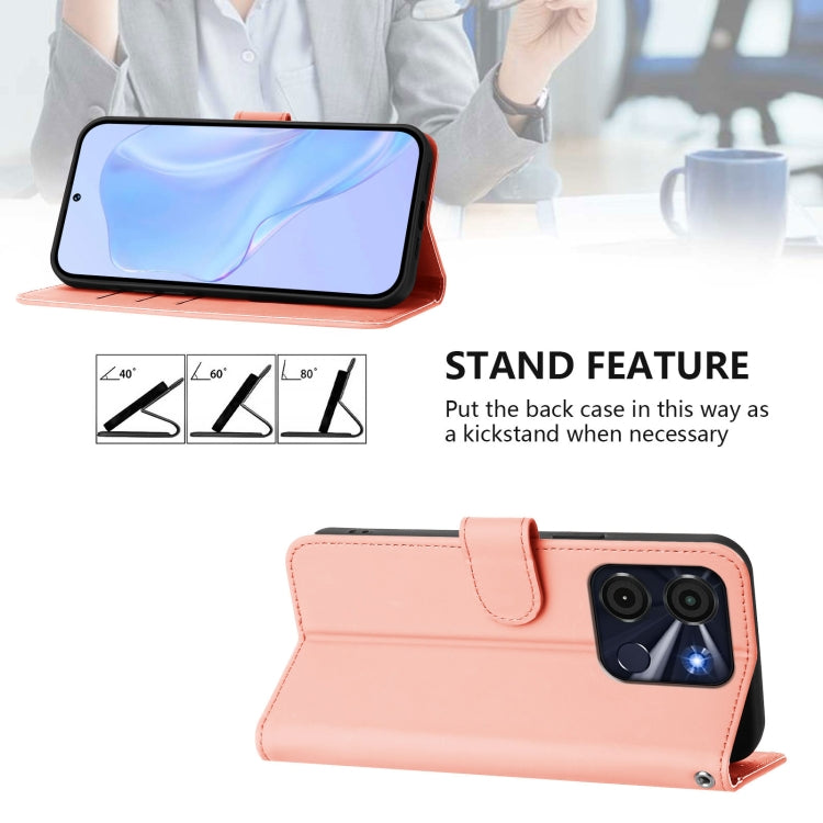 For itel A60 / A60s Skin Feel Solid Color Leather Phone Case with Lanyard