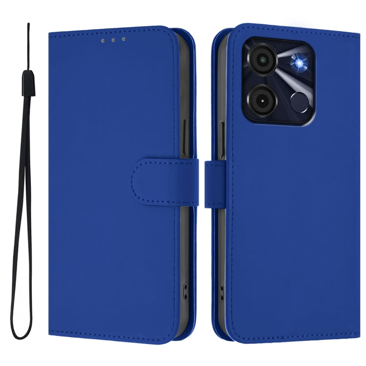 For itel A60 / A60s Skin Feel Solid Color Leather Phone Case with Lanyard