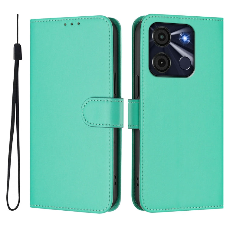 For itel A60 / A60s Skin Feel Solid Color Leather Phone Case with Lanyard