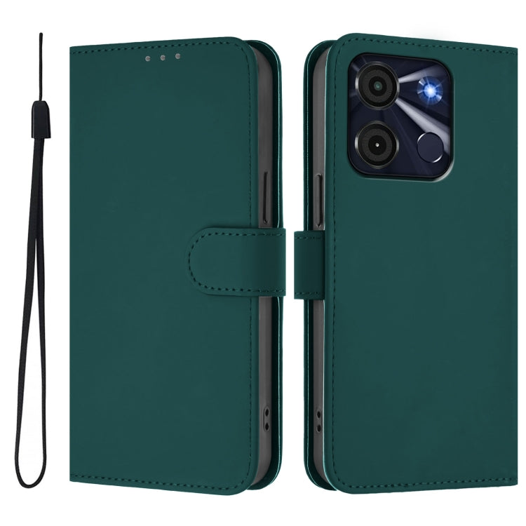 For itel A60 / A60s Skin Feel Solid Color Leather Phone Case with Lanyard