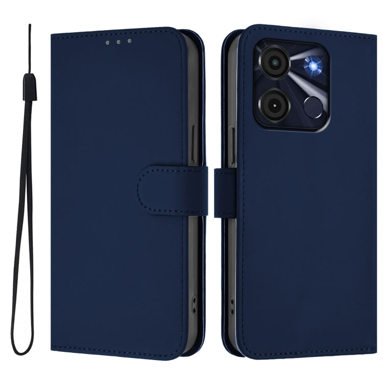 For itel A60 / A60s Skin Feel Solid Color Leather Phone Case with Lanyard