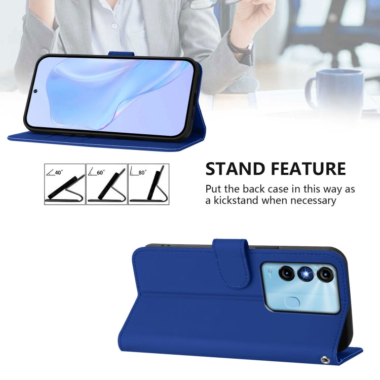 For itel P38 / Vision 3 Skin Feel Solid Color Leather Phone Case with Lanyard