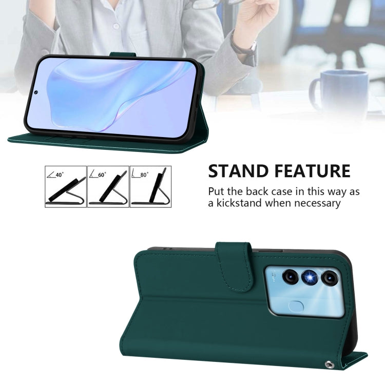 For itel P38 / Vision 3 Skin Feel Solid Color Leather Phone Case with Lanyard