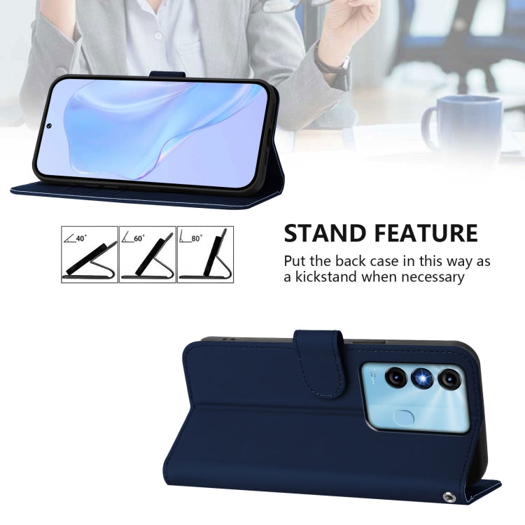 For itel P38 / Vision 3 Skin Feel Solid Color Leather Phone Case with Lanyard