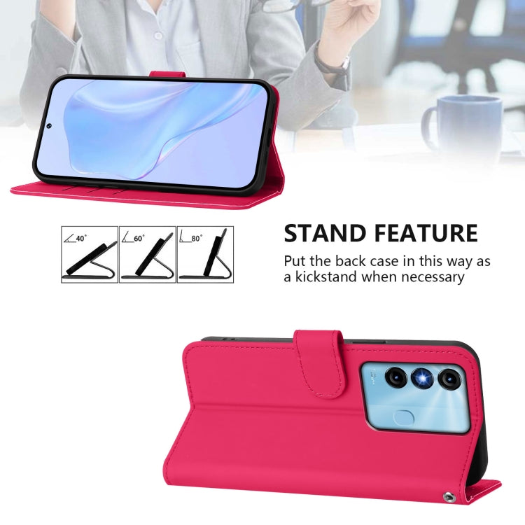 For itel P38 / Vision 3 Skin Feel Solid Color Leather Phone Case with Lanyard
