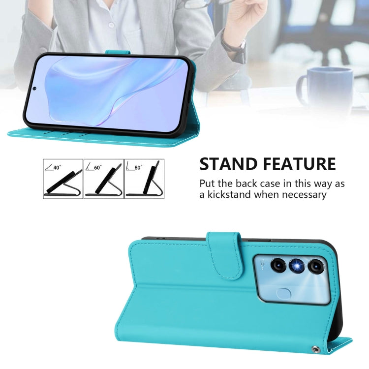 For itel P38 / Vision 3 Skin Feel Solid Color Leather Phone Case with Lanyard