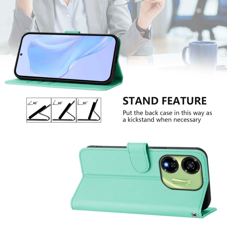 For itel P55 5G Skin Feel Solid Color Leather Phone Case with Lanyard