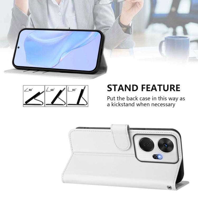 For itel P55+ Skin Feel Solid Color Leather Phone Case with Lanyard
