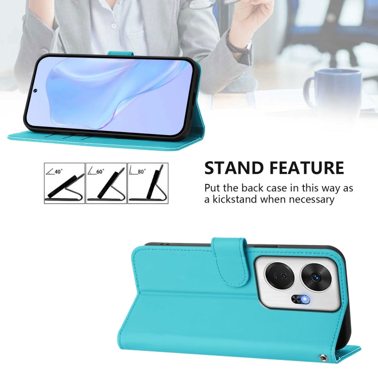 For itel P55+ Skin Feel Solid Color Leather Phone Case with Lanyard