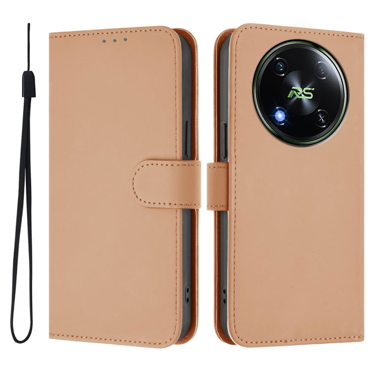 For itel RS4 Skin Feel Solid Color Leather Phone Case with Lanyard