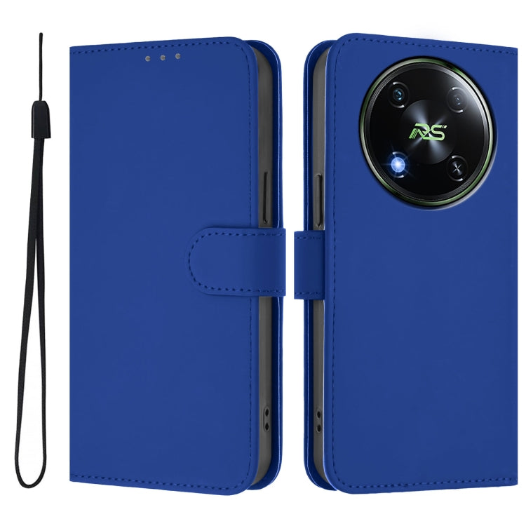 For itel RS4 Skin Feel Solid Color Leather Phone Case with Lanyard