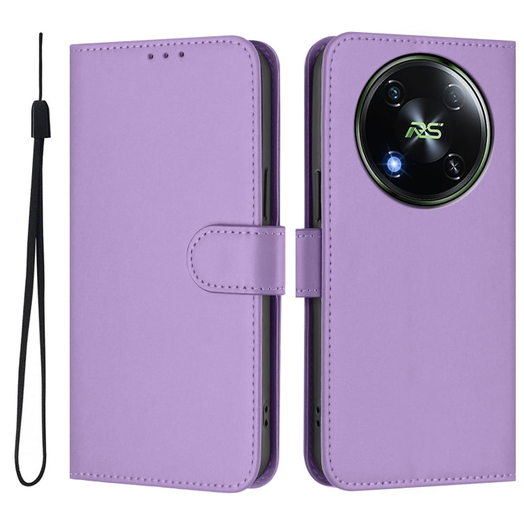 For itel RS4 Skin Feel Solid Color Leather Phone Case with Lanyard