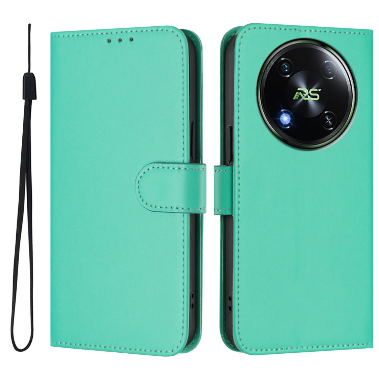 For itel RS4 Skin Feel Solid Color Leather Phone Case with Lanyard