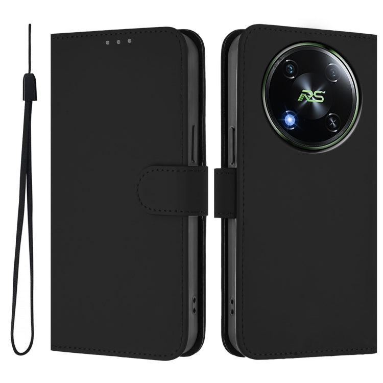 For itel RS4 Skin Feel Solid Color Leather Phone Case with Lanyard