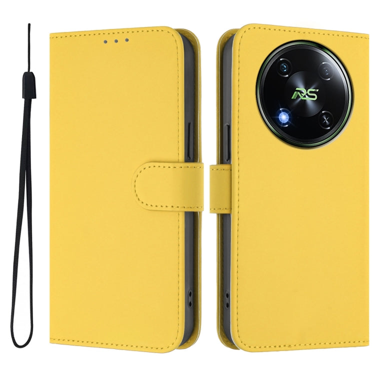 For itel RS4 Skin Feel Solid Color Leather Phone Case with Lanyard
