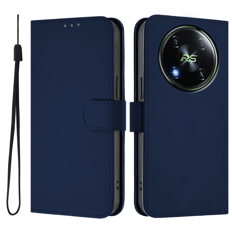For itel RS4 Skin Feel Solid Color Leather Phone Case with Lanyard
