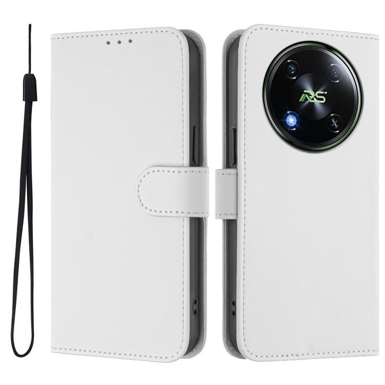 For itel RS4 Skin Feel Solid Color Leather Phone Case with Lanyard