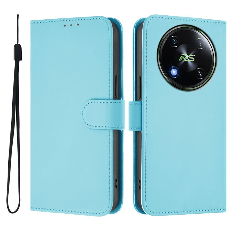 For itel RS4 Skin Feel Solid Color Leather Phone Case with Lanyard
