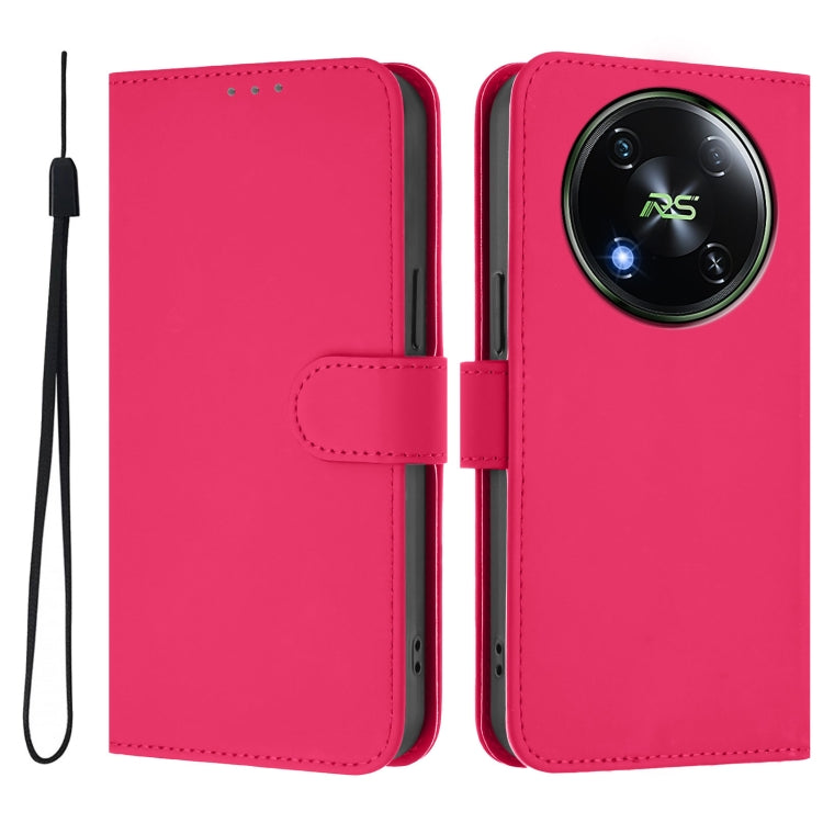 For itel RS4 Skin Feel Solid Color Leather Phone Case with Lanyard