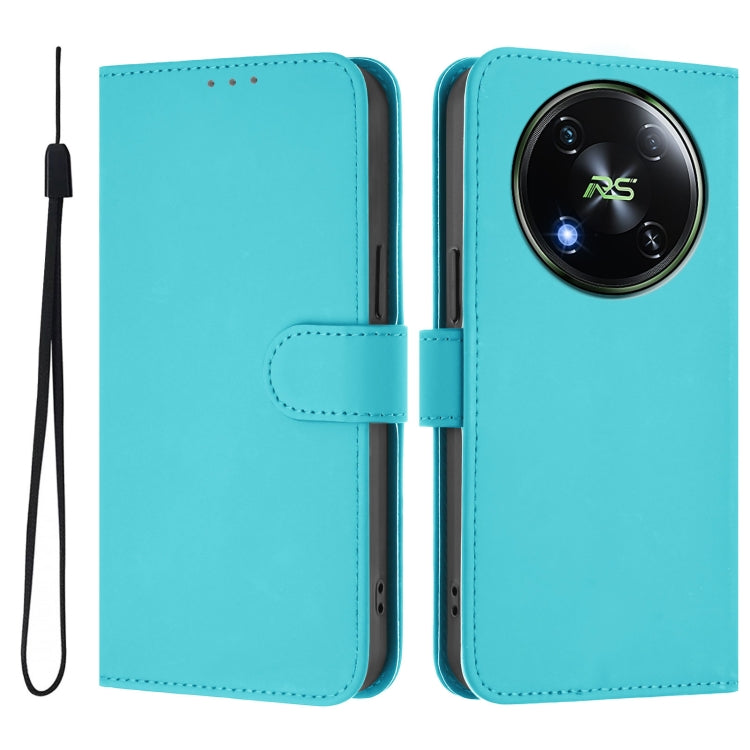 For itel RS4 Skin Feel Solid Color Leather Phone Case with Lanyard