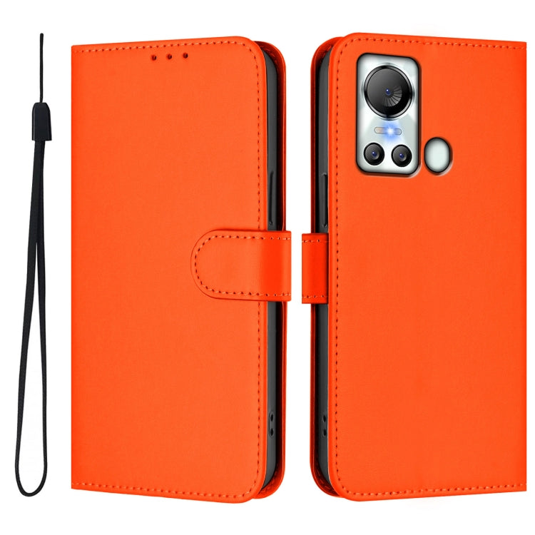 For itel S18 / Vision 5 Skin Feel Solid Color Leather Phone Case with Lanyard