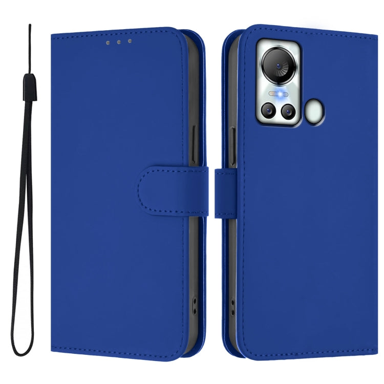 For itel S18 / Vision 5 Skin Feel Solid Color Leather Phone Case with Lanyard
