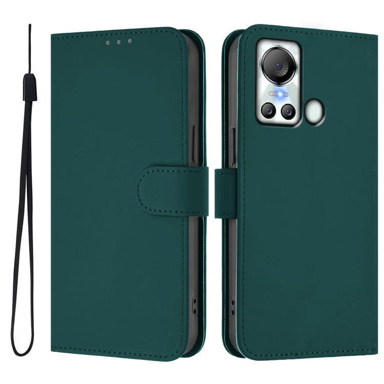 For itel S18 / Vision 5 Skin Feel Solid Color Leather Phone Case with Lanyard