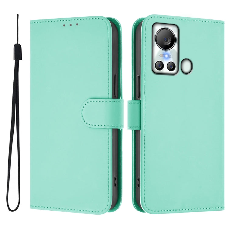 For itel S18 / Vision 5 Skin Feel Solid Color Leather Phone Case with Lanyard