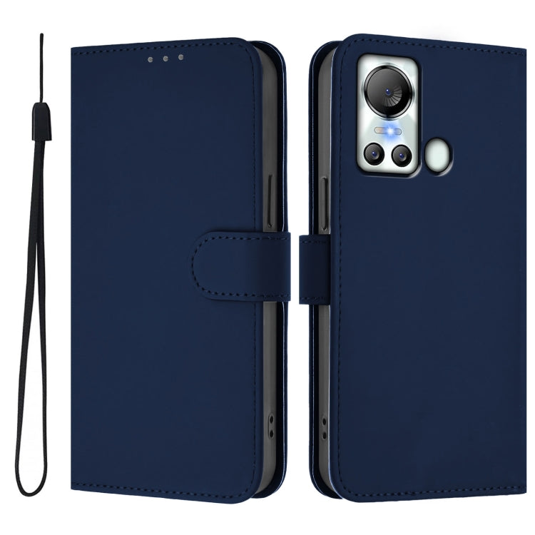 For itel S18 / Vision 5 Skin Feel Solid Color Leather Phone Case with Lanyard