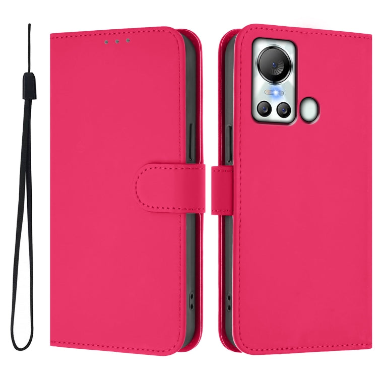 For itel S18 / Vision 5 Skin Feel Solid Color Leather Phone Case with Lanyard