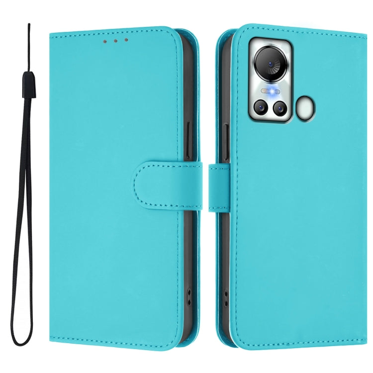 For itel S18 / Vision 5 Skin Feel Solid Color Leather Phone Case with Lanyard