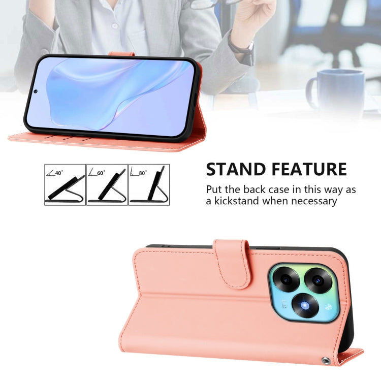 For itel S23+ Skin Feel Solid Color Leather Phone Case with Lanyard