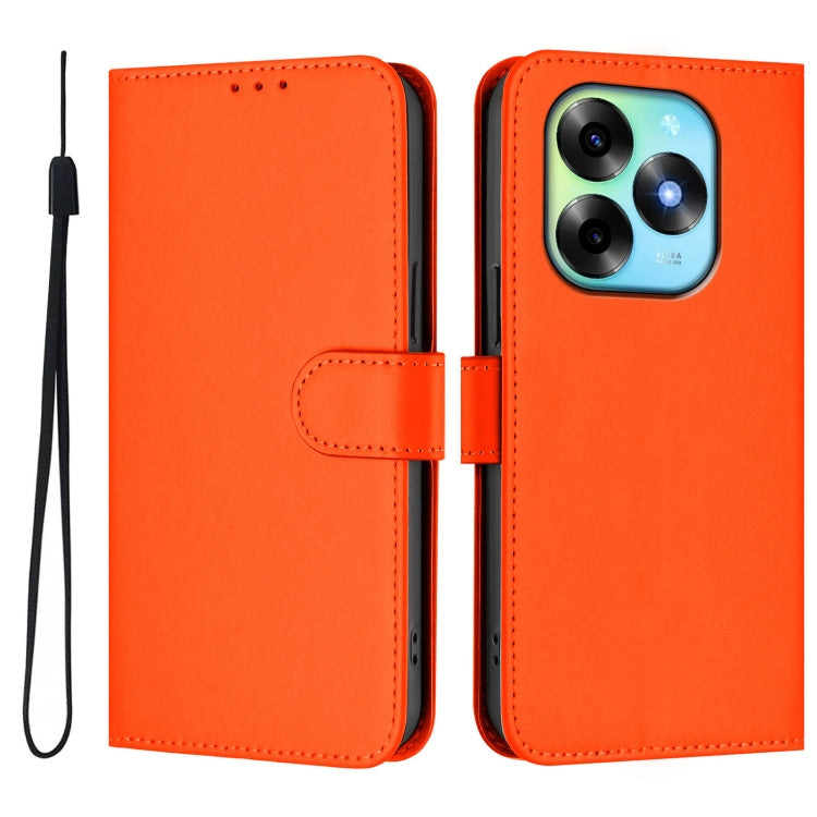 For itel S23+ Skin Feel Solid Color Leather Phone Case with Lanyard