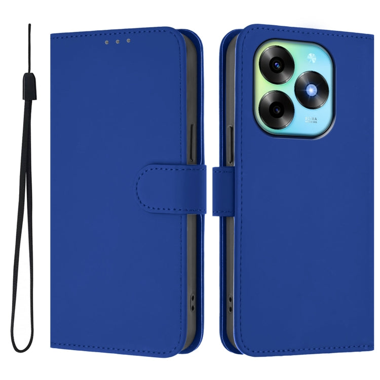 For itel S23+ Skin Feel Solid Color Leather Phone Case with Lanyard