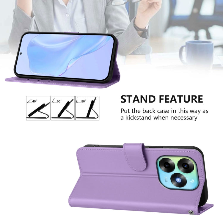 For itel S23+ Skin Feel Solid Color Leather Phone Case with Lanyard