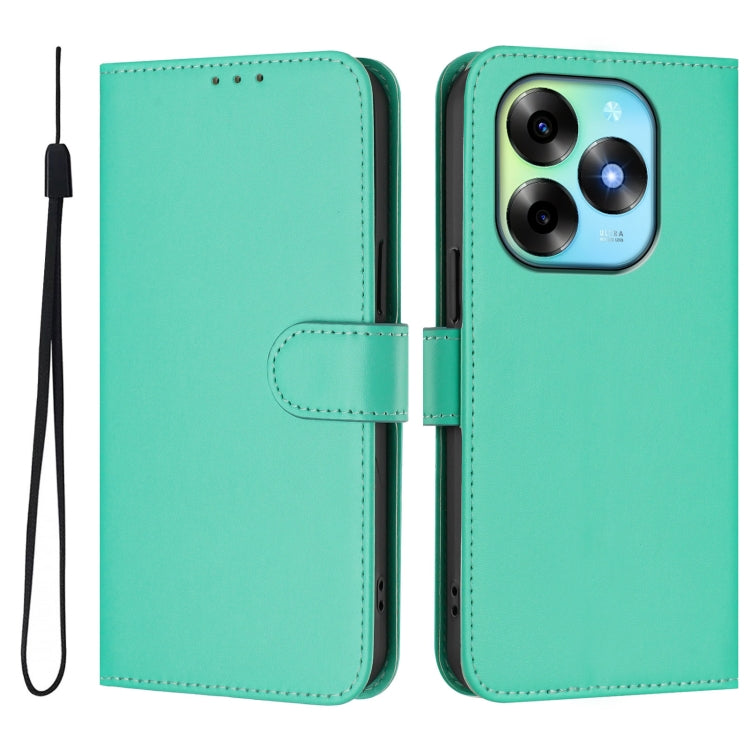 For itel S23+ Skin Feel Solid Color Leather Phone Case with Lanyard