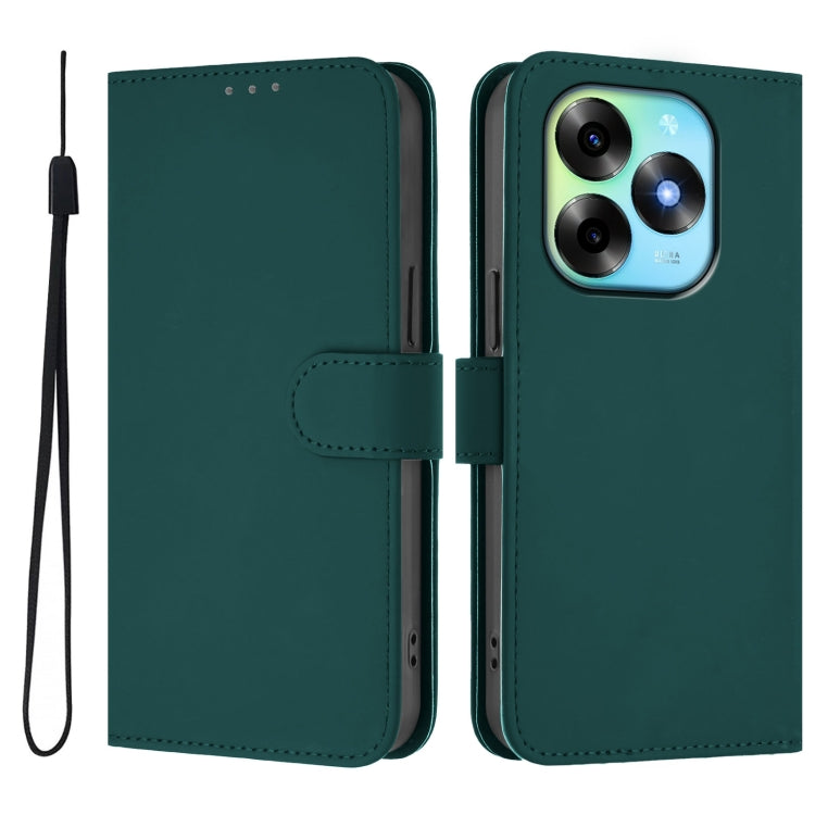 For itel S23+ Skin Feel Solid Color Leather Phone Case with Lanyard