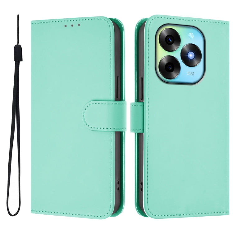 For itel S23+ Skin Feel Solid Color Leather Phone Case with Lanyard