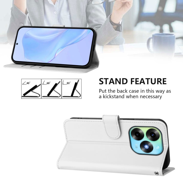 For itel S23+ Skin Feel Solid Color Leather Phone Case with Lanyard